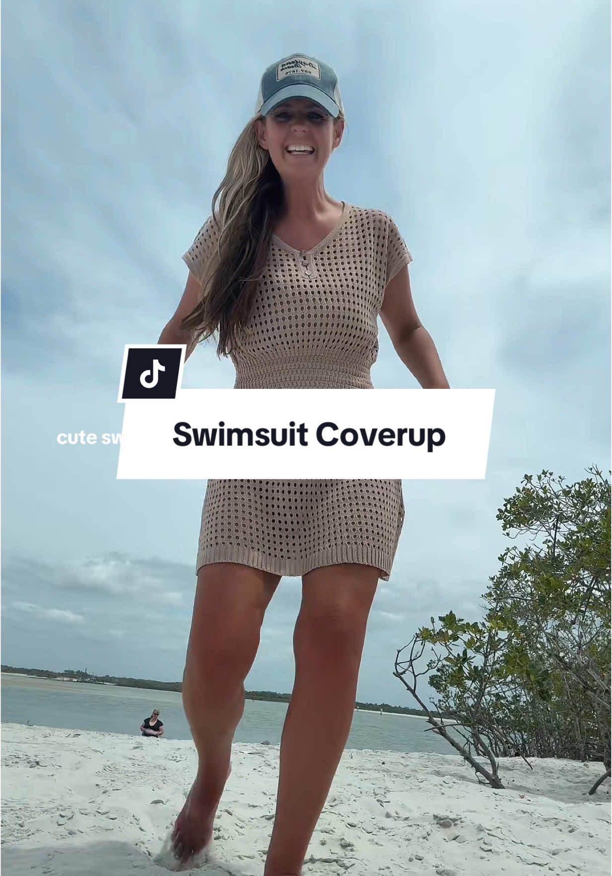 TikTok post by @theashleywill for Cupshe. Caption reads: I love this coverup dress!! 👏🏻🌸....