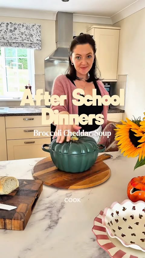 Instagram post by @alexandratealeaf for Le Creuset. Caption reads: [...] perfect after school meal in my new....