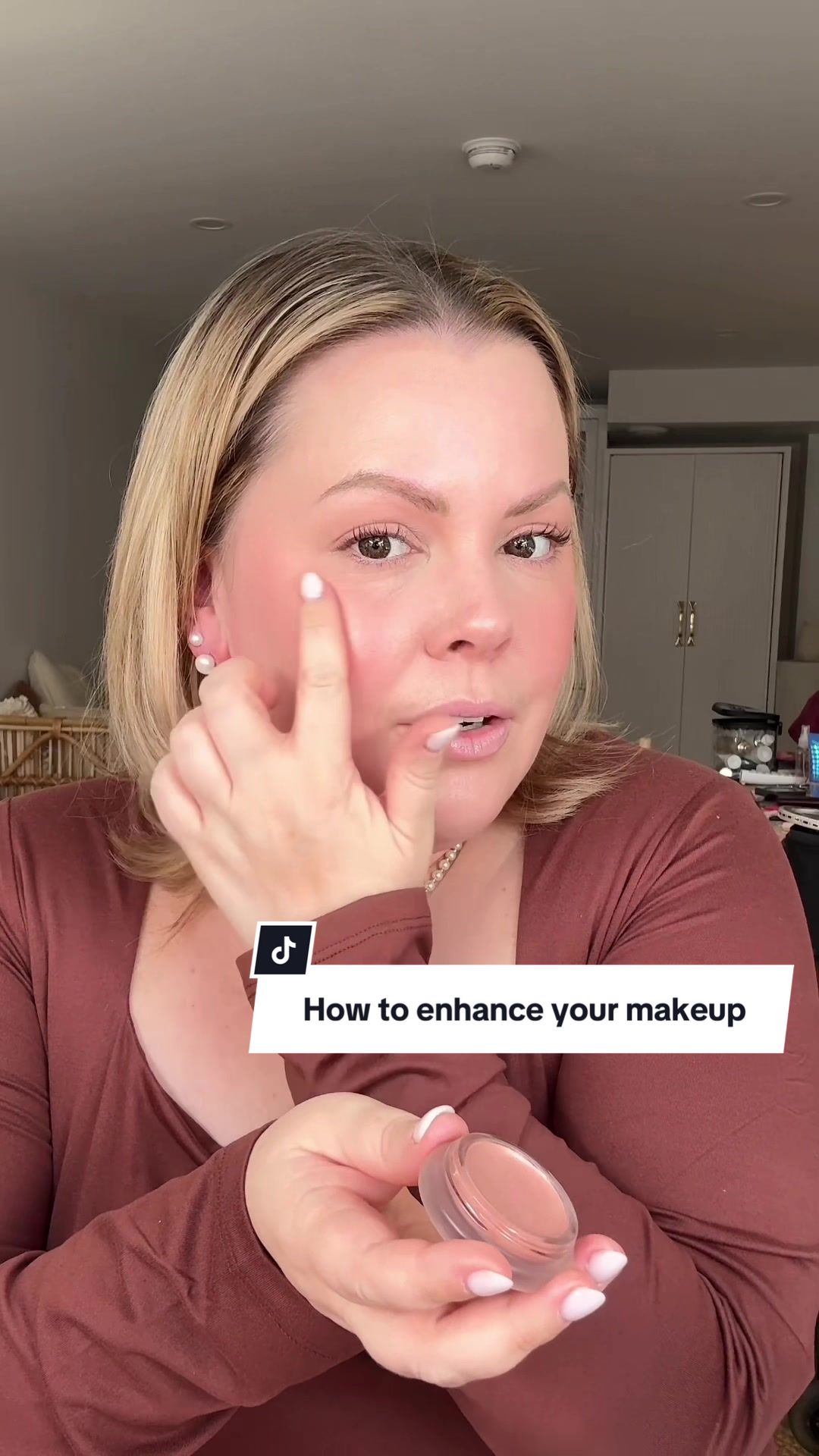 TikTok post by @selenamup for RMS Beauty. Caption reads: You don’t need to settle for boring makeup! This....