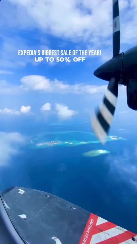 Instagram post by @sallytrubella for Expedia. Caption reads: @Expedia BIGGEST sale of the year is here 🖤 Save....