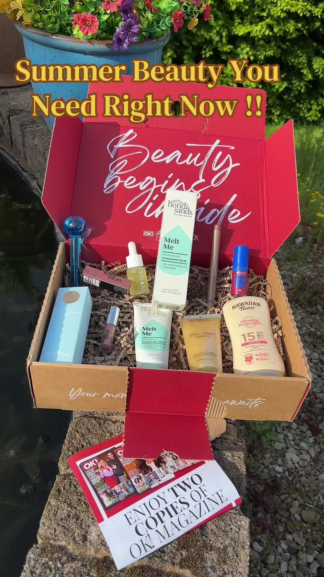 TikTok post by @gailnorris for OK! Beauty Box. Caption reads: [...] the Here Comes The Sun Edit from OK! Beauty....