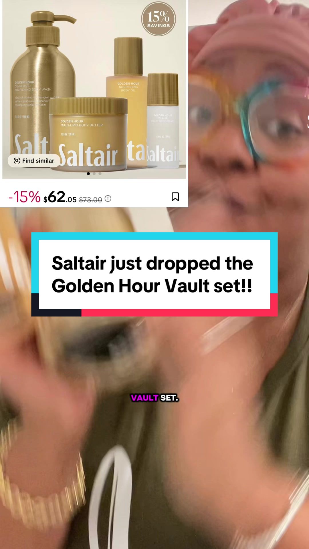 TikTok post by @simoneminggia for Saltair. Caption reads: @Saltair Body lovers are in for a treat [...].
