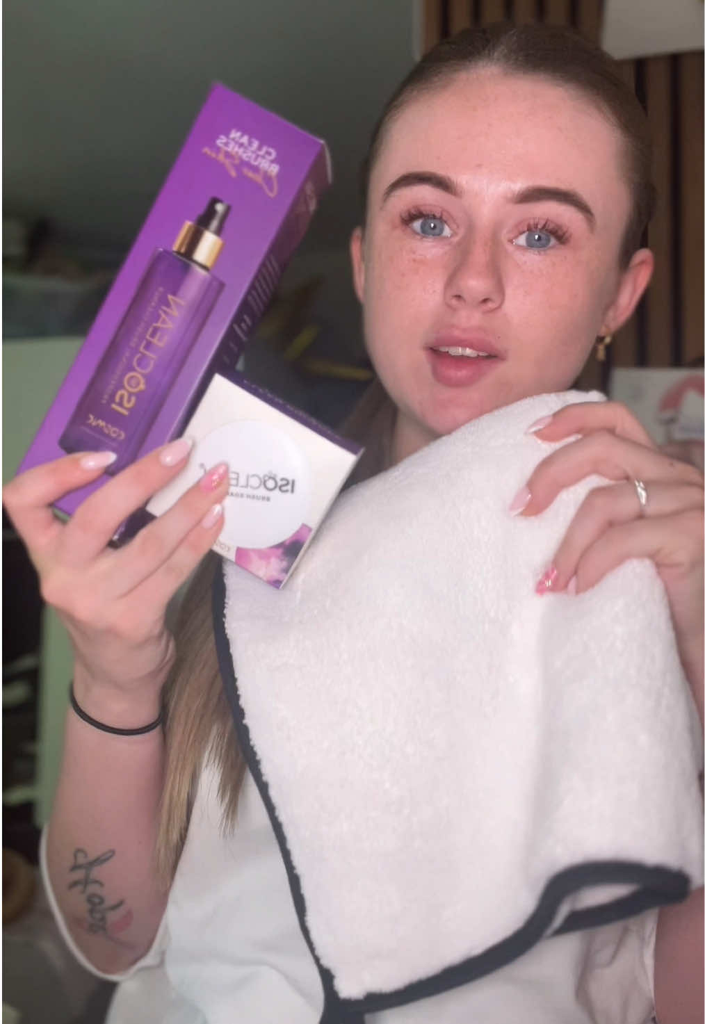 TikTok post by @jamiecorcoranx for ISOCLEAN Ireland. Caption reads: Isoclean X Jamie Corcoran is only €48! 💜💫....