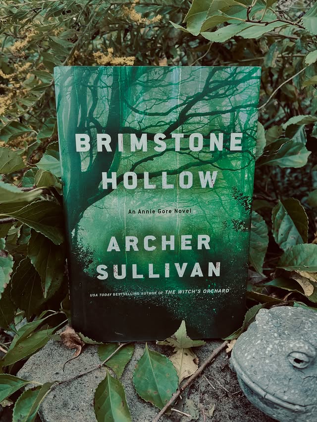 Instagram post by @redreadreviews for Minotaur Books. Caption reads: Brimstone Hollow By: Archer Sullivan ➡️swipe for....