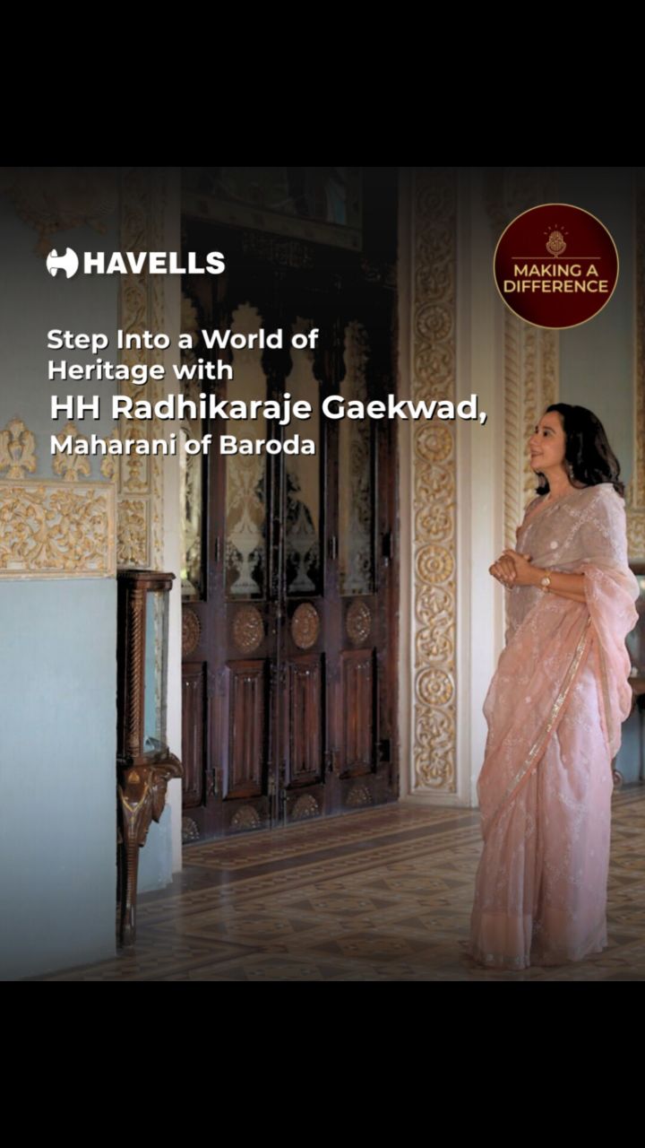 Instagram post by @radhikaraje for Havells. Caption reads: Here’s a first glimpse into a world of heritage,....