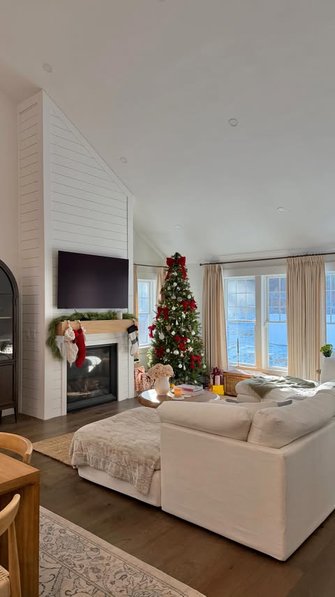 Instagram post by @blakeswanson for Twopagescurtains. Caption reads: sooo happy to finally have curtains in here!!....