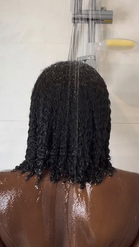 Instagram post by @daniellawalters_ for Chāmpo Haircare. Caption reads: Wash Day ✅ Protective hairstyle ✅ 🫧🧽🚿 Tried....