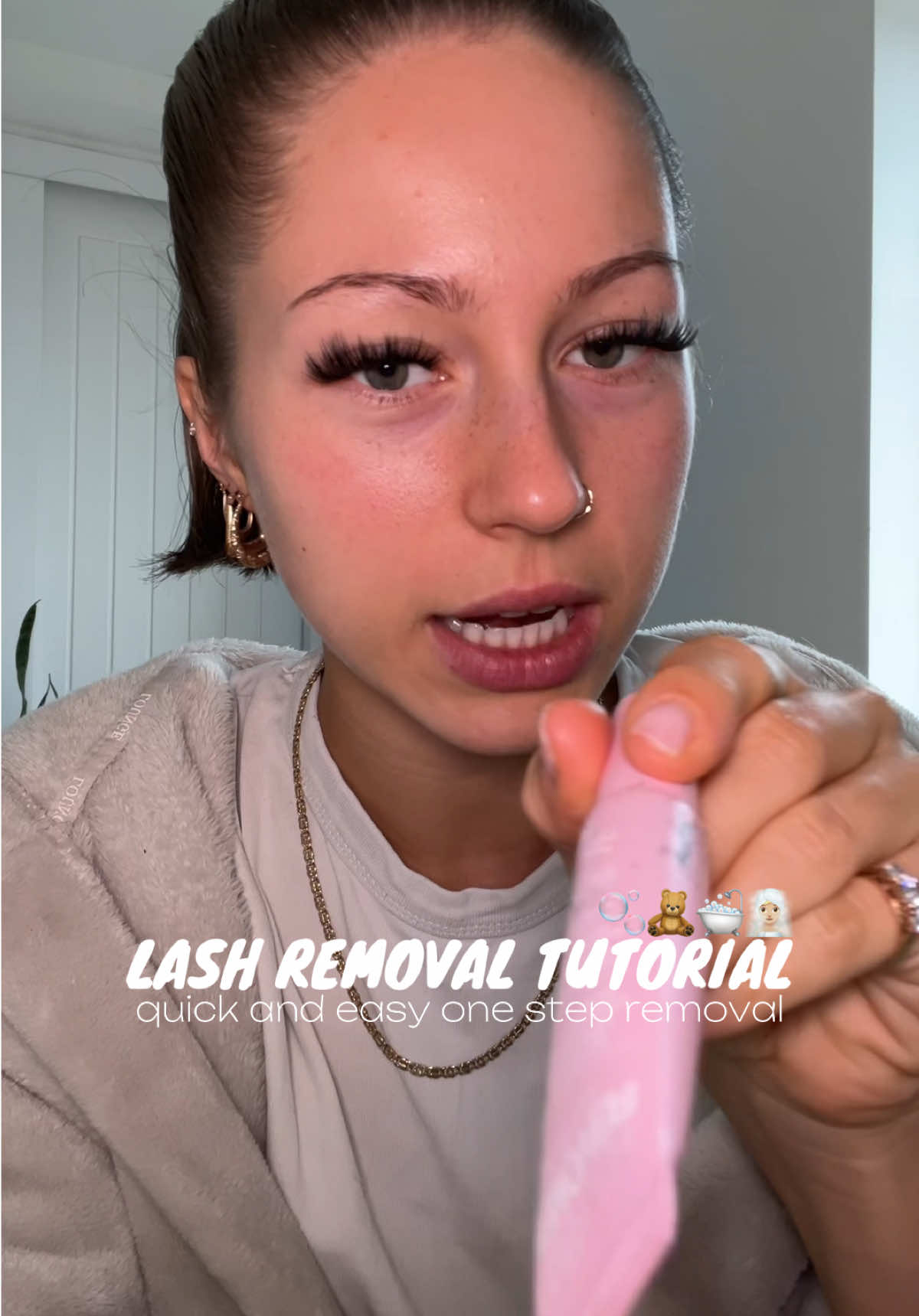 TikTok post by @jocelynmeiere for TATTI LASHES. Caption reads: You can use any remover and I’m sure you probably....