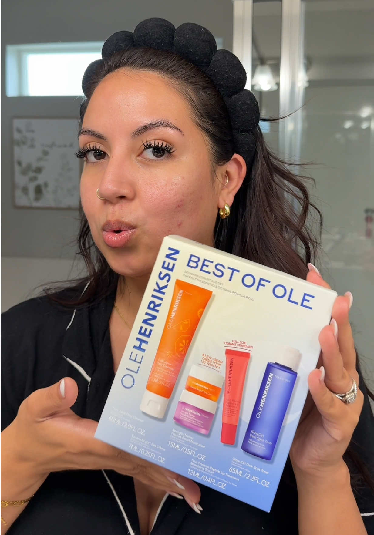 TikTok post by @mayrajflores for OLEHENRIKSEN. Caption reads: I need all these products in big sizes- they all....