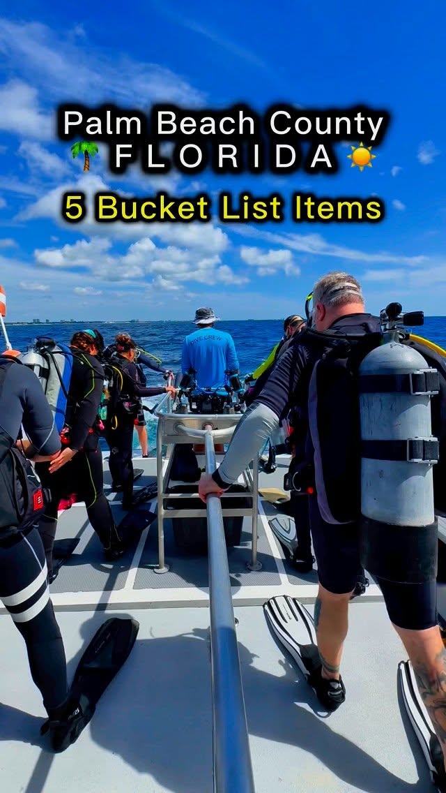 Instagram post by @floridaguidejosh for The Palm Beaches. Caption reads: #ad | @palmbeachesfl Bucket List 🐠🌴

Here’s 5....