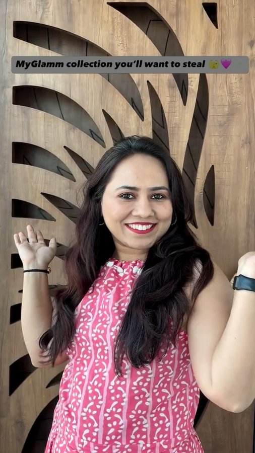 Instagram post by @mayuri.jadav.shah for The Good Creator Co.. Caption reads: #AD Create the ultimate February glam with MyGlamm....