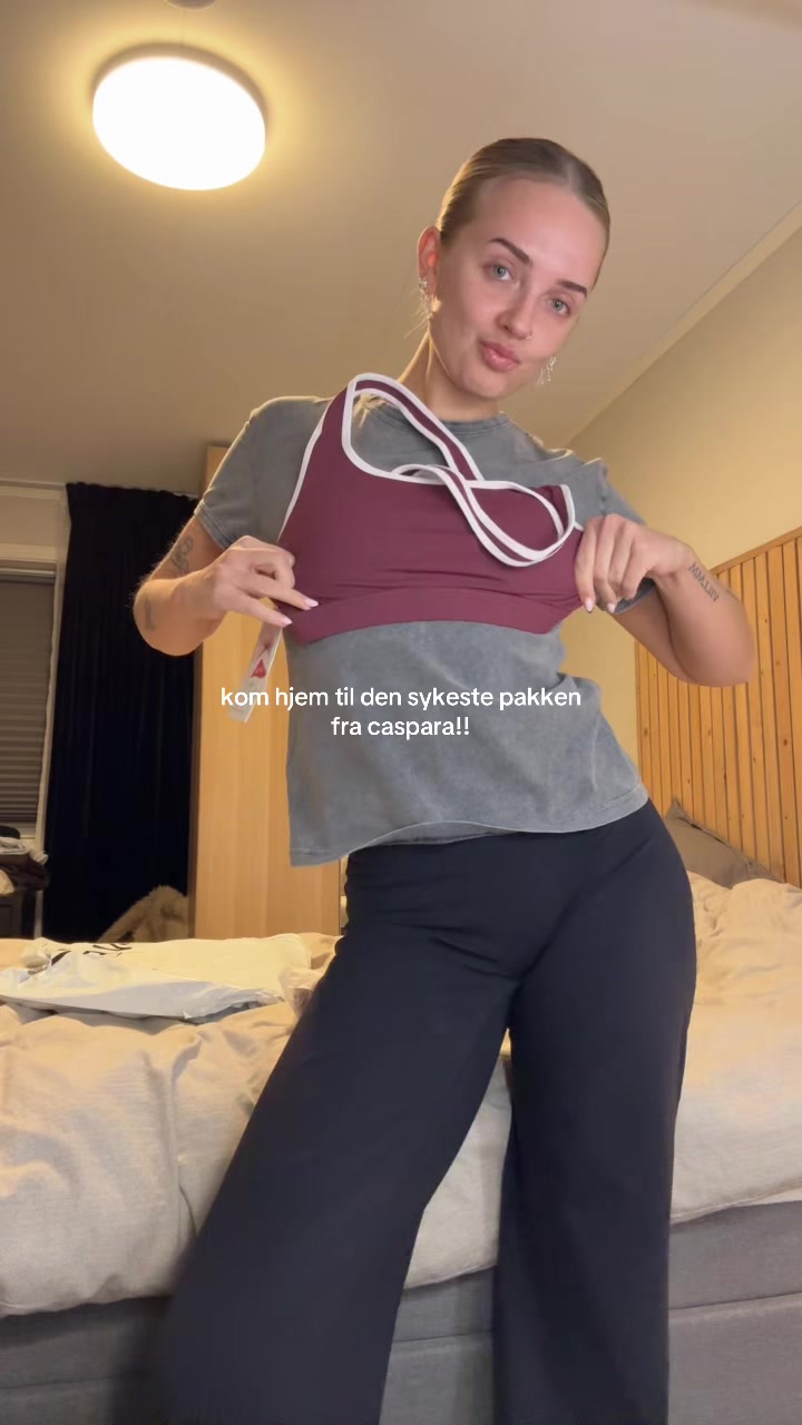 TikTok post by @tbeitveit for Caspara Sports. Caption reads: Ad @CASPARA!!! Herregud helt i sjokk!!🥹 #fyp....