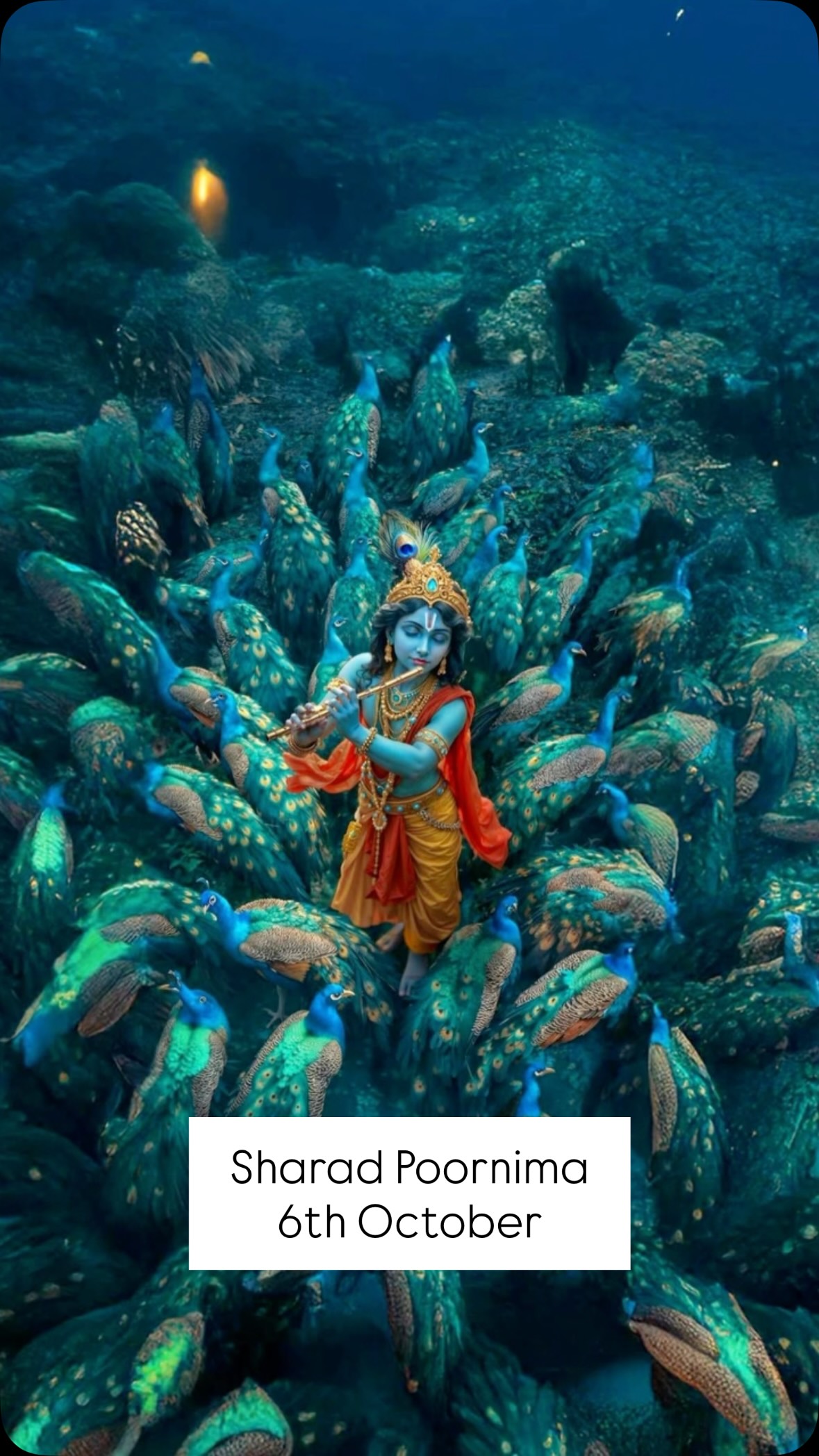 Instagram post by @ekyogidev for Sri Mandir. Caption reads: Sharad Purnima – 6th October 2025

@SriMandir....