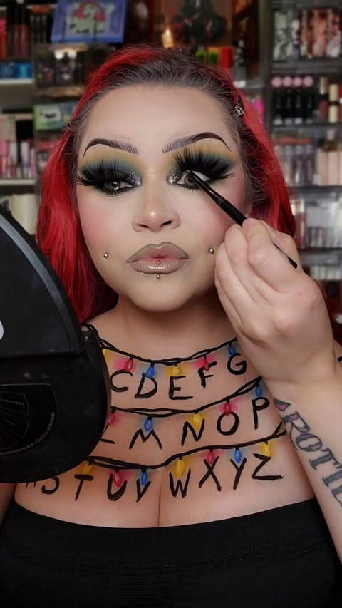 Instagram post by @sydneynicoleaddams for Sugarpill Cosmetics. Caption reads: In honor of @strangerthingstv last season coming....