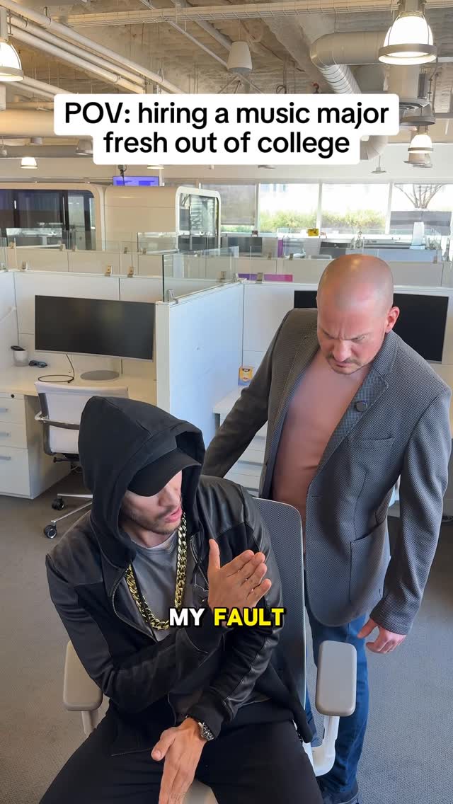 Instagram post by @clickupcomedy for ClickUp. Caption reads: He didn’t clock in, he dropped a diss track....