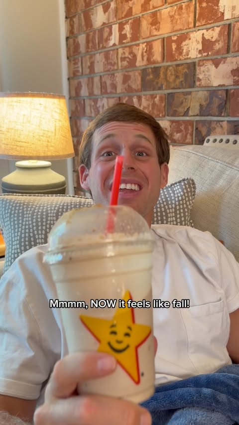 Instagram post by @tannerwiththe_tism for Hardee's. Caption reads: [...] for Fall is the S’mores Shake from @hardees....
