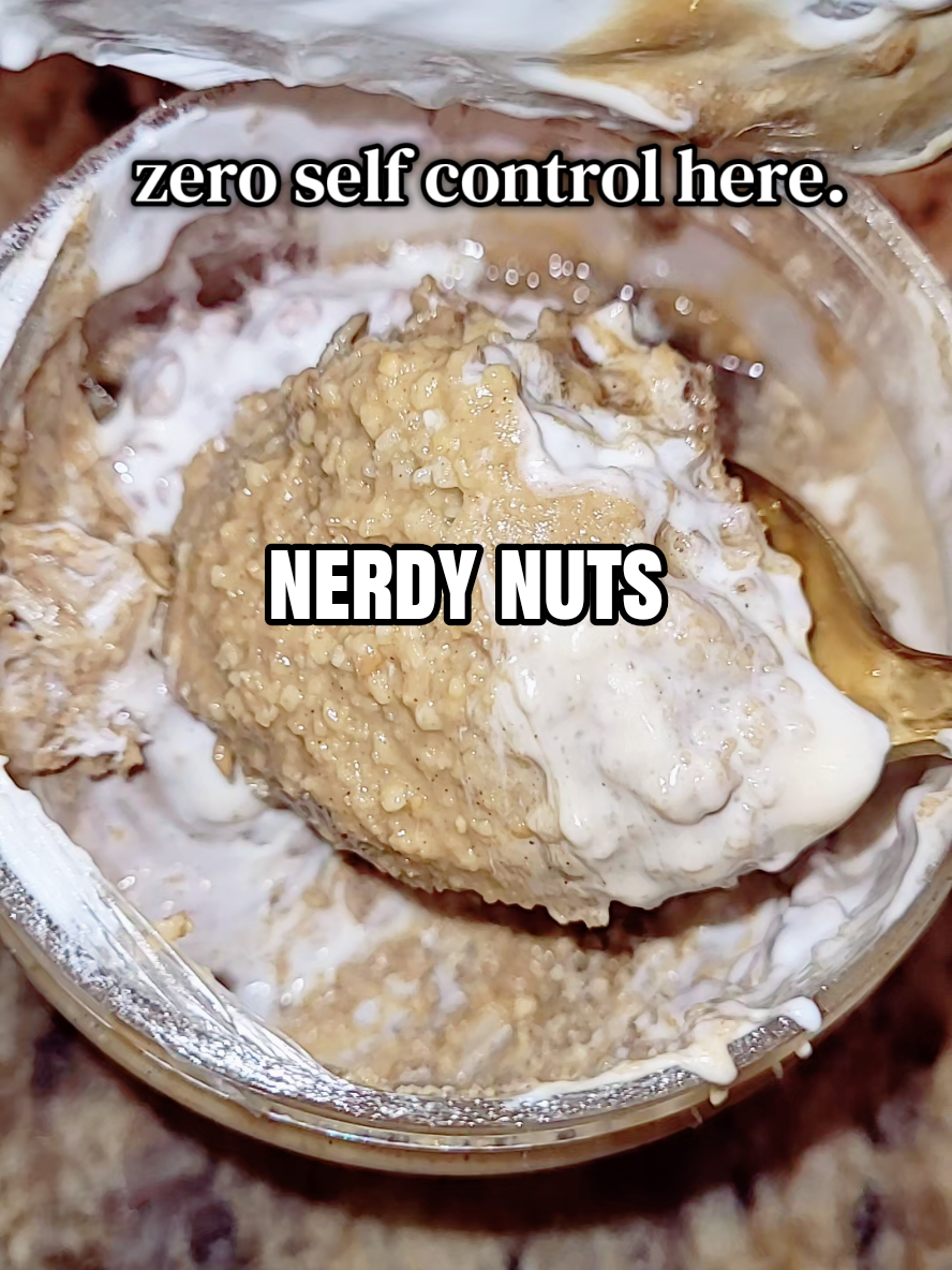 TikTok post by @abigbokwe for Nerdy Nuts. Caption reads: absolutely delicious. @Nerdy Nuts Shop #nerdynuts....