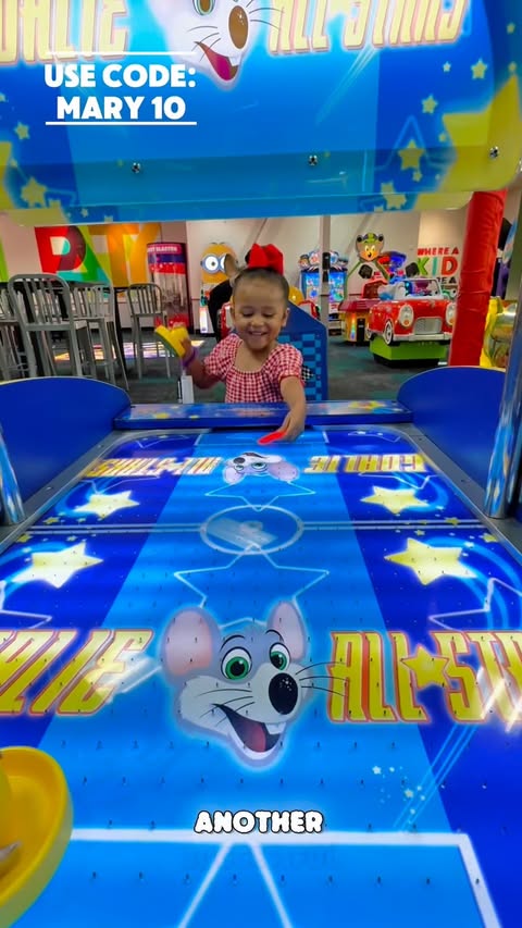 Instagram post by @mrs_williamzz for Chuck E. Cheese. Caption reads: [...] | 📣🩷🥳 Another successful trip to....