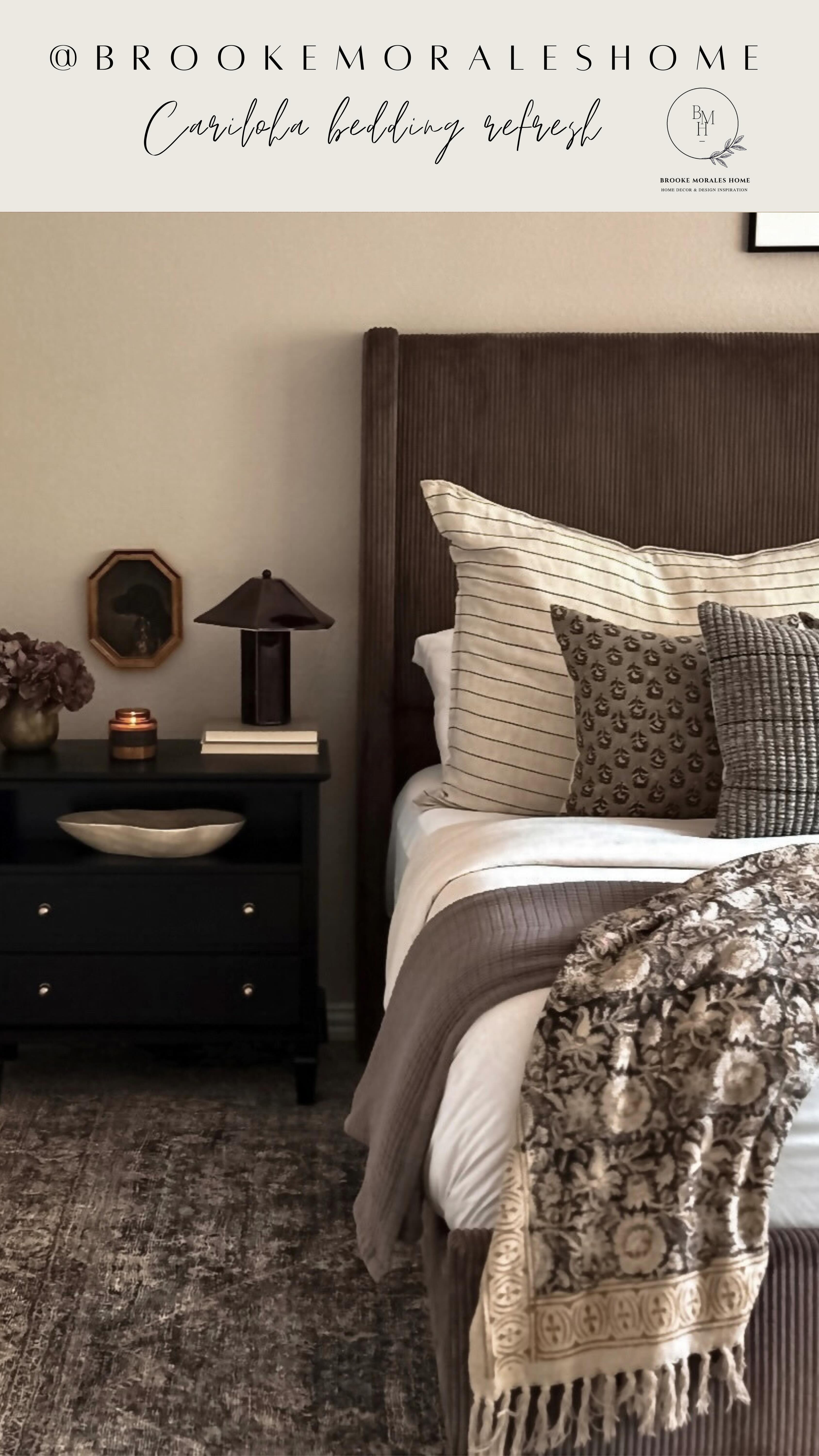 Instagram post by @brookemoraleshome for Cariloha. Caption reads: Comment SHOP for links 🔗 #sponsored Nothing beats....