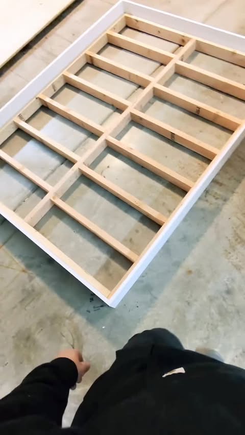 Instagram post by @sdotdiy for Kreg Tool. Caption reads: Building a Murphy bed with no kit has never been....