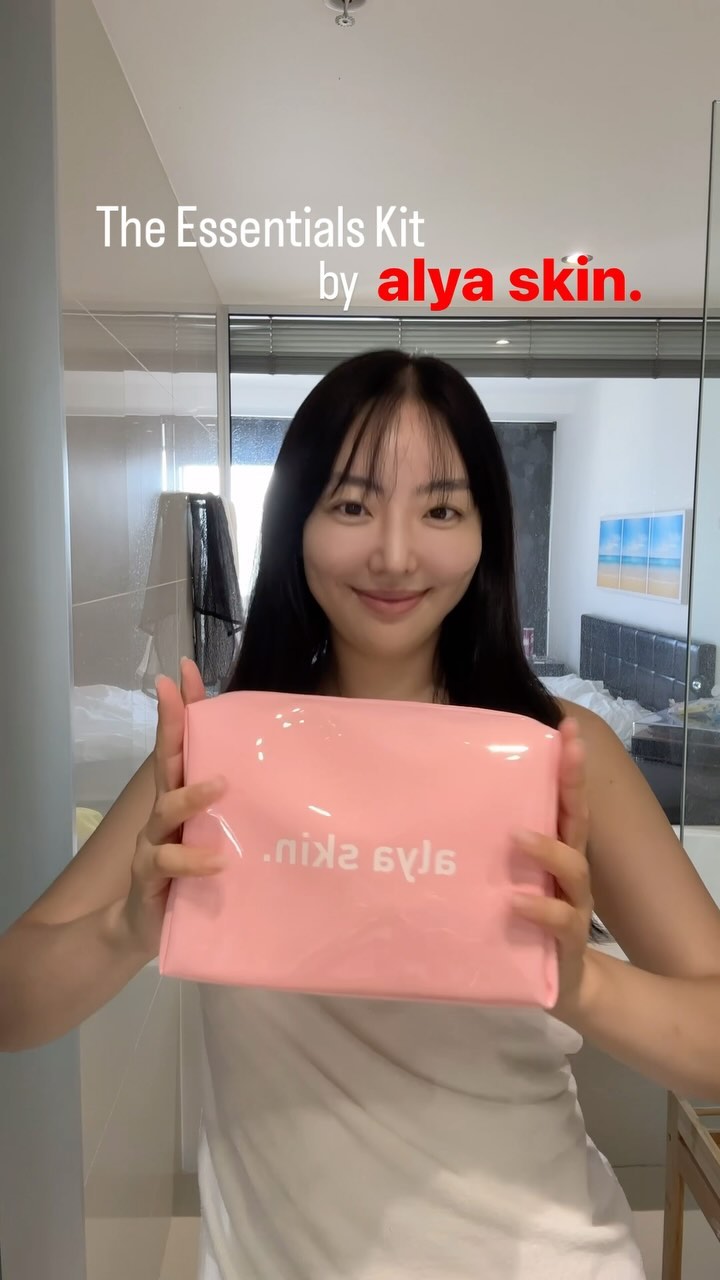 Instagram post by @miss_karin_xx for Alya Skin. Caption reads: Hey beauties! I'd like to introduce The Essentials....