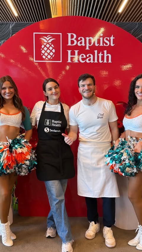 Instagram post by @mikabites for Baptist Health. Caption reads: The heart of cooking with @baptisthealthsf in....