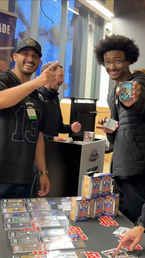 Instagram post by @talon_sportscards for Topps. Caption reads: [...] GAME AND THIS HAPPENED! 🤯 With @topps and....