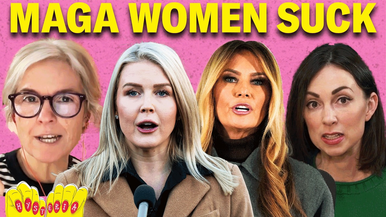 YouTube post by @hysteriapodcast for Smalls. Caption reads: Hysteria DESTROYS Karoline Leavitt’s Awful Cooking....