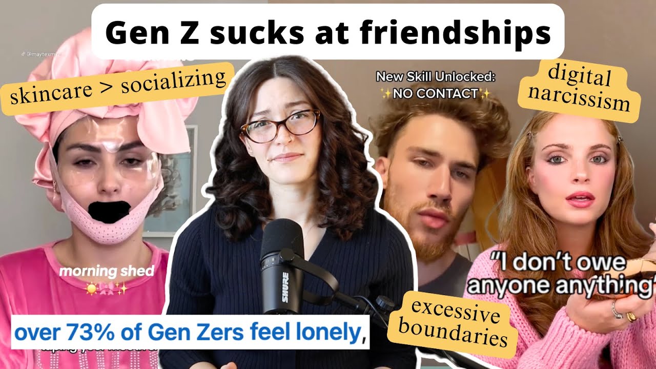 YouTube post by @AshleyEmbers for The Atlantic. Caption reads: How Gen Z protected their peace too hard and now....