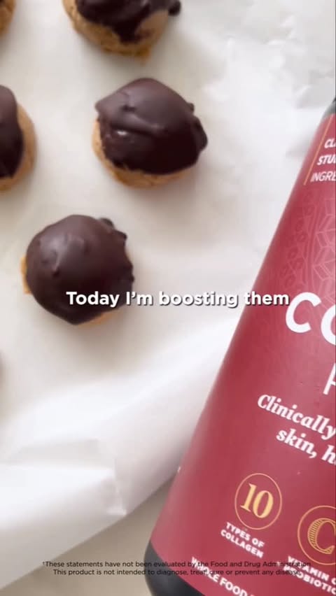 Instagram post by @brookebairdrdn for Ancient Nutrition. Caption reads: [...] Peanut Butter Balls (with Ancient Nutrition....