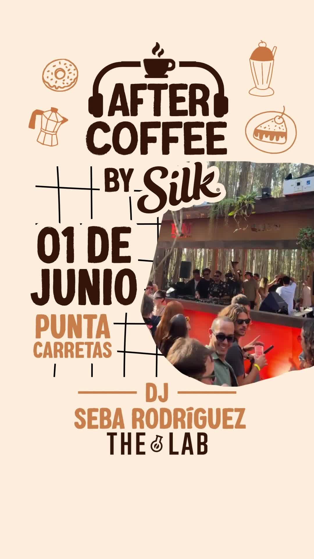 Instagram post by @djsebarodriguez for Silk. Caption reads: Vení a tomarte la vida con Silk, el mejor café y....