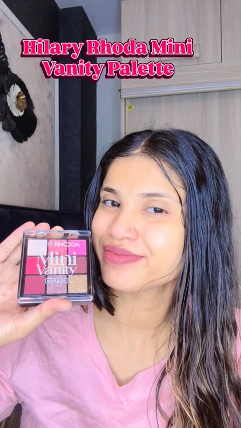 Instagram post by @tamanna.sharma4401 for Hilary Rhoda Cosmetics. Caption reads: #AD Small palette… but the energy? FULL main....