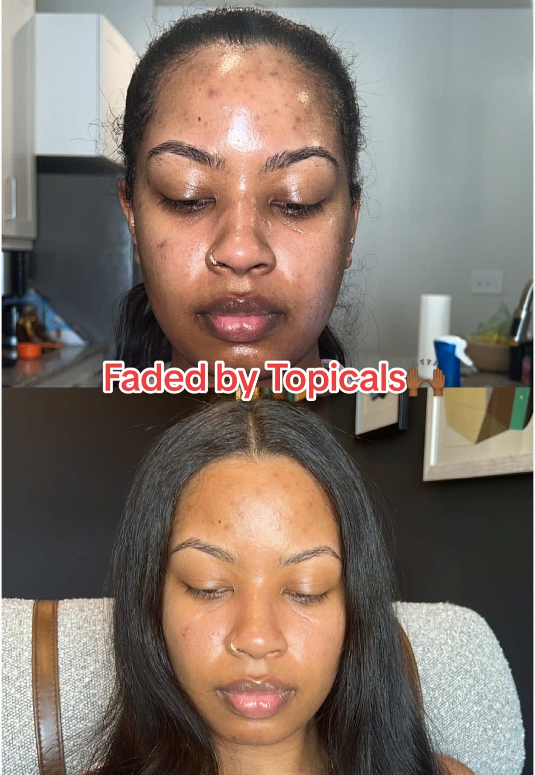 TikTok post by @7cristinarenee for TOPICALS. Caption reads: [...] serum is now odorless! Faded by @TOPICALS....