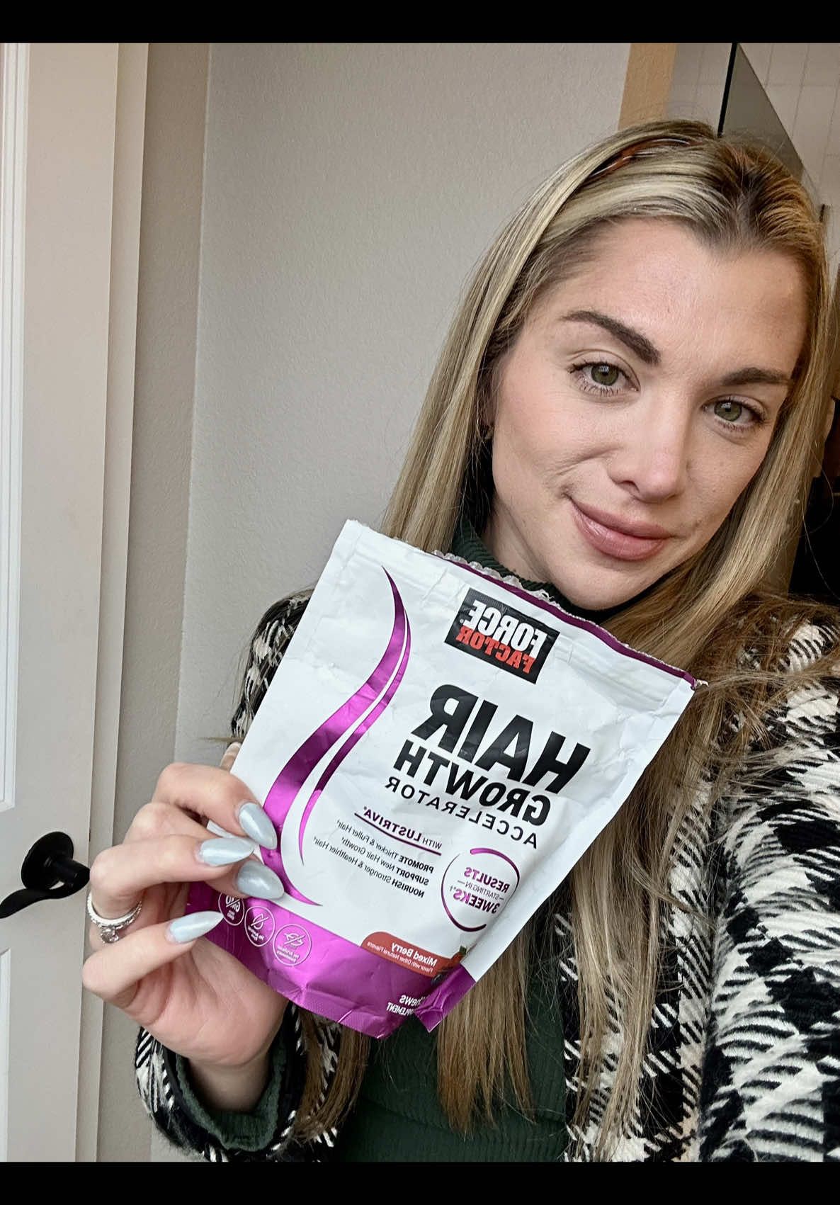 TikTok post by @chrish.friesen for Force Factor. Caption reads: Eat candy AND receive hair extension allegations?!....