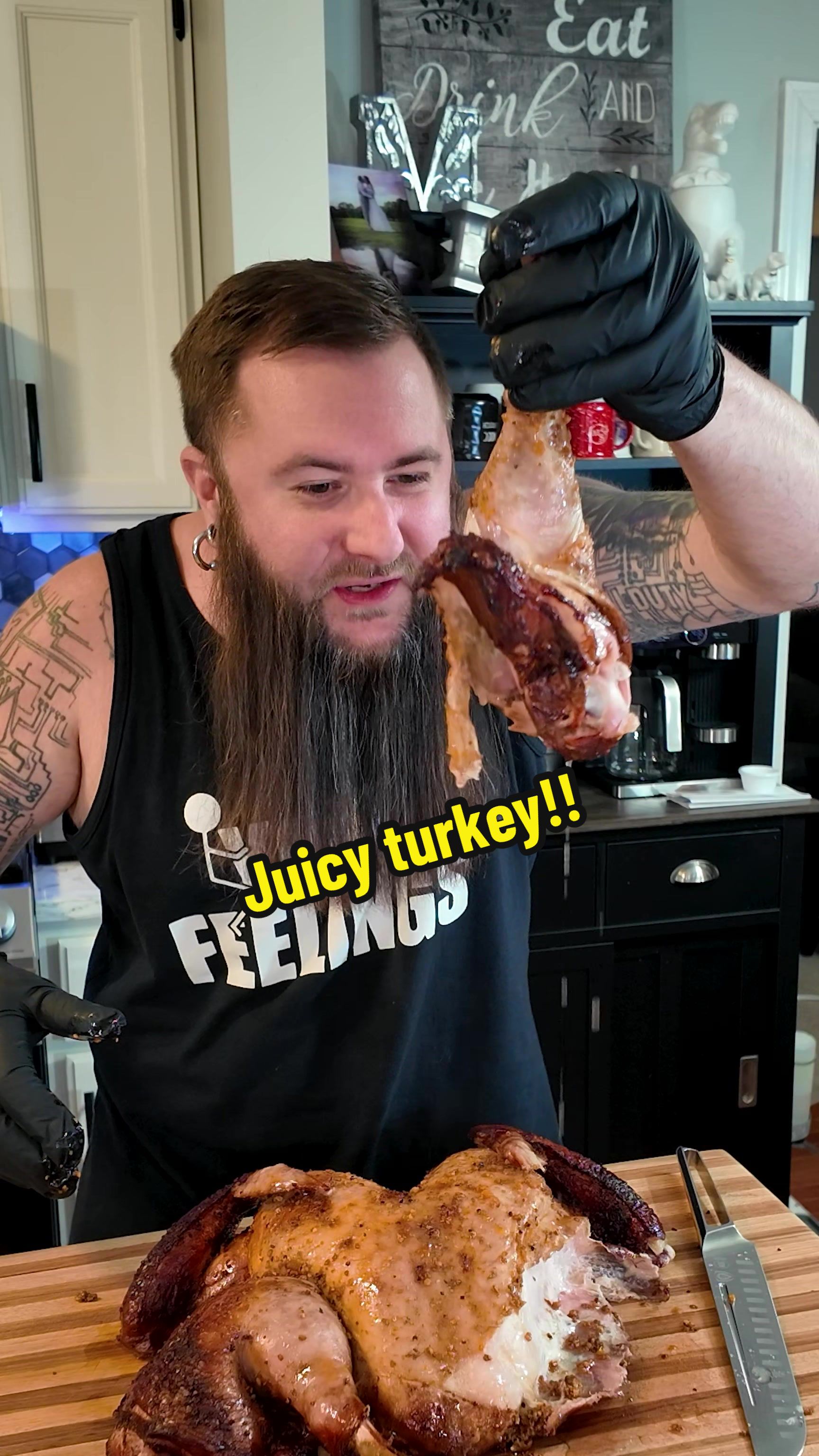 TikTok post by @garythebbqchef for Crocodile Cloth. Caption reads: Spatchcock your turkey, and use @Crocodile Cloth....