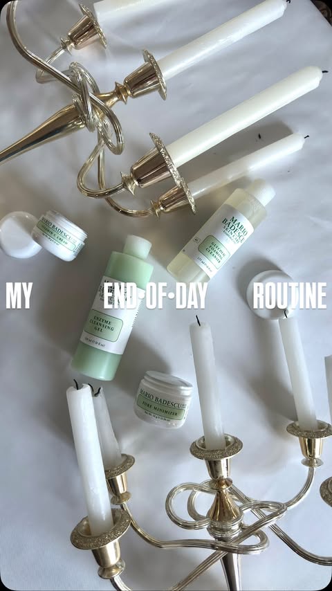 Instagram post by @muhammetbozkurtt for Mario Badescu. Caption reads: my • end-of-day routine • w/ @mariobadescutr....