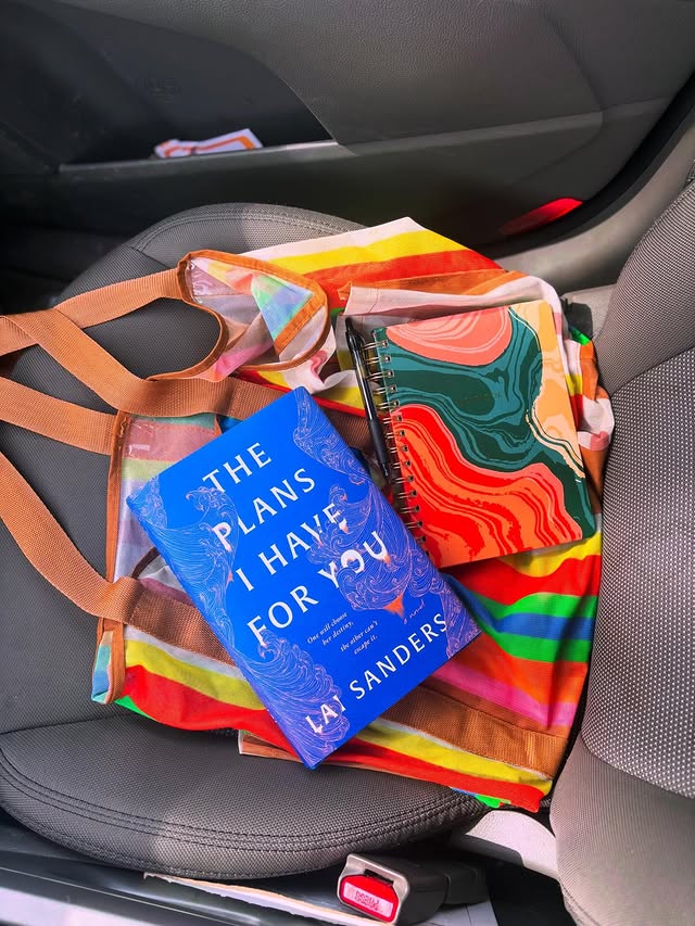 Instagram post by @ambersmagicallibrary for Simon & Schuster. Caption reads: Bookmail: The Plans I Have For You by Lai Sanders....