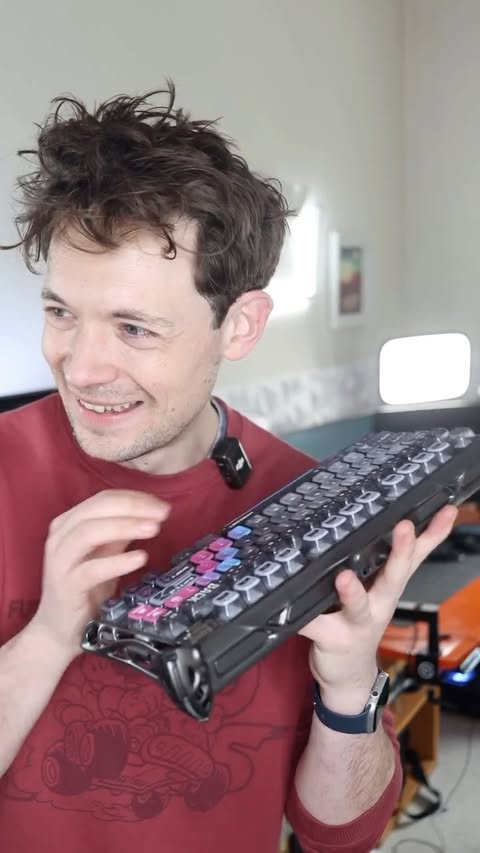 Instagram post by @mrlewisblogsgaming for GravaStar. Caption reads: [...] and trust me, it is! This is the @gravastar....