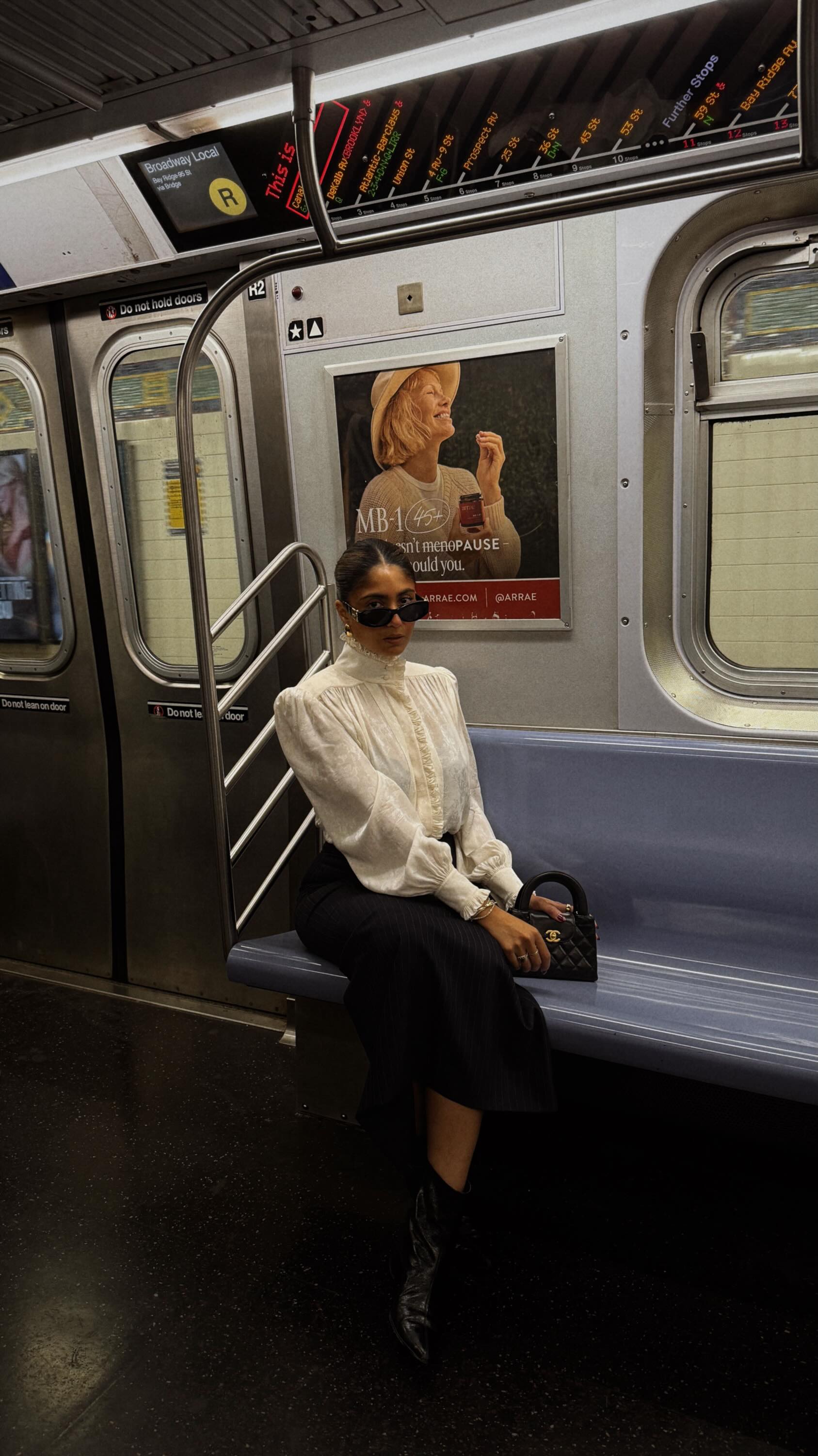 Instagram post by @siffhaider for Arrae. Caption reads: hey nyc! pamela anderson for MB-1 45+ has....