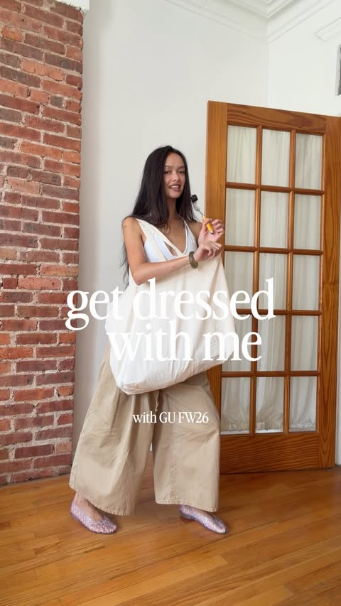 Instagram post by @jasminespuur for GU. Caption reads: [...] sporty, classic, or cozy aesthetics, i can....