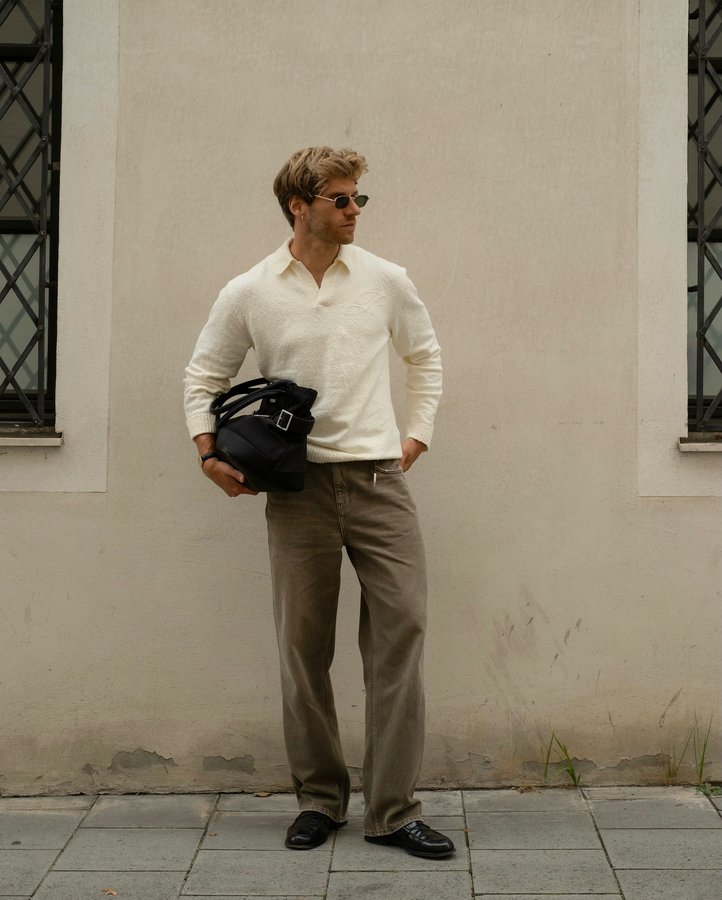 Instagram post by @marco.lstn for REPRESENT CLO. Caption reads: slowly transitioning into fall w/ @representclo....