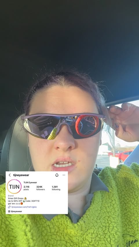 Instagram post by @kristaadaaa for TIJN Eyewear. Caption reads: i feel way cool @tijneyewear.