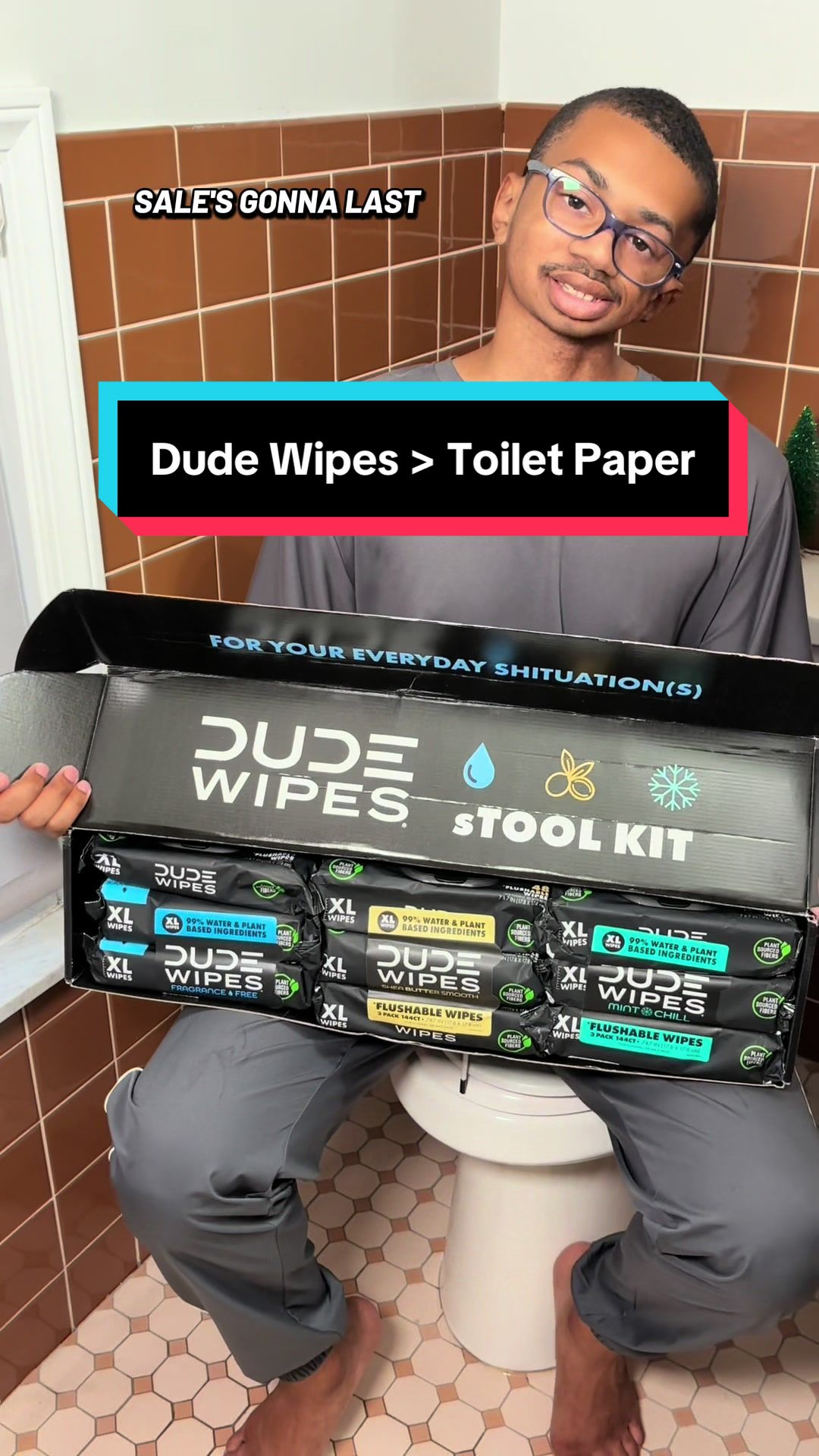 TikTok post by @the.quiet.hustler5 for Dude Wipes. Caption reads: Replying to @thetruthprodzz I completely agree 😊....
