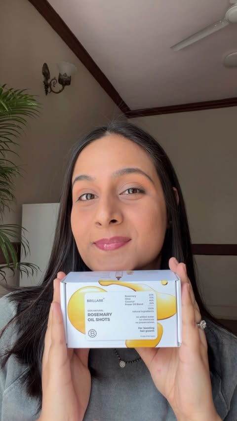 Instagram post by @divyaa_raina for Brillare. Caption reads: [...] it says 👀
These Rosemary Oil Shots by....