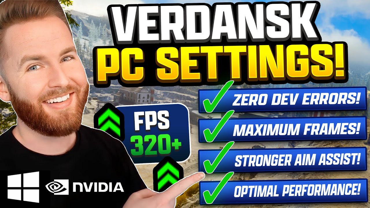 YouTube post by @IceManIsaac for SCUF Gaming. Caption reads: BEST PC SETTINGS FOR VERDANSK! Warzone Graphics,....