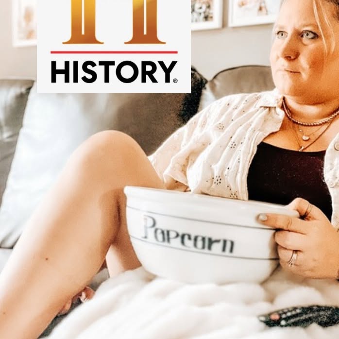 Instagram post by @natalie.anne.white for HISTORY. Caption reads: #ad I have partnered with @historytv and....