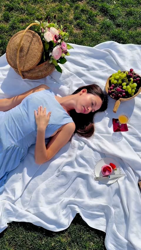 Instagram post by @alicemoireau for Aritzia. Caption reads: [...] my first pic nic of the season for @aritzia....