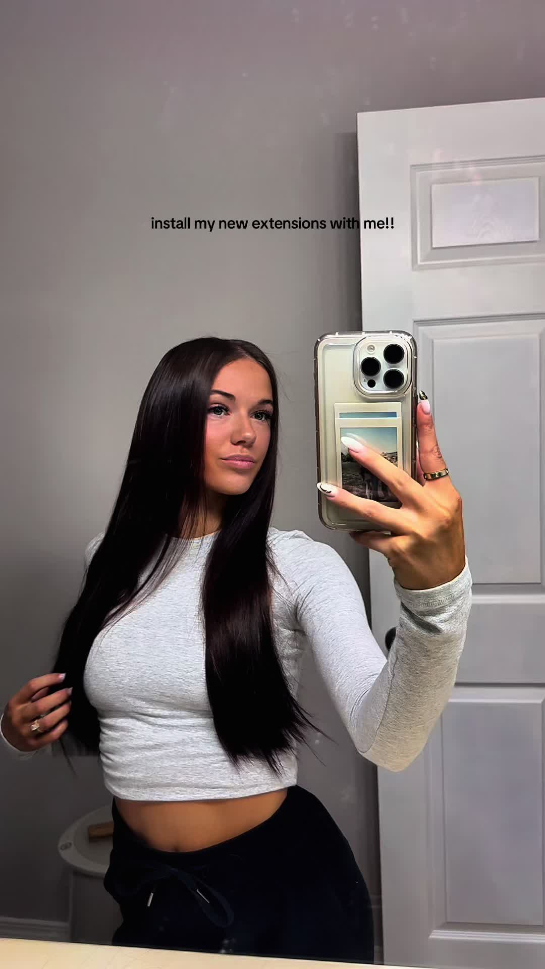 TikTok post by @rileyy.leighh for Vigorous Beauty. Caption reads: thank you for the extensions!! @Vigorous Beauty....