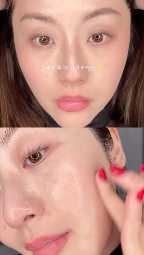 Instagram post by @ohsotian for MCoBeauty. Caption reads: [...] usual . The NEW Juicy Glow range from....