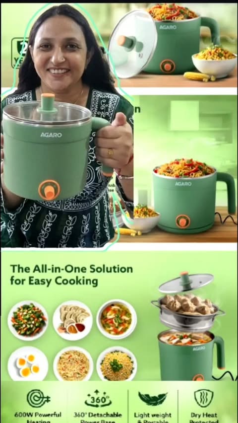 Instagram post by @kaul_me_dutt for AGARO Lifestyle. Caption reads: Agaro Regency Multicook kettle #theagaroproducts....
